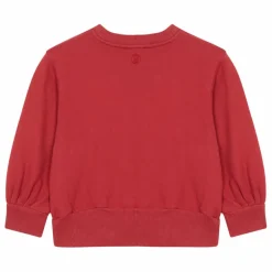 Sweat Fille Boxy Molleton Bio | Rouge cerise