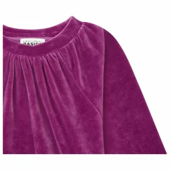Sweat Fille Col Rond en Velours | Rose fuschia