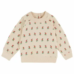 Sweat Fleuri Coton Bio | Ecru