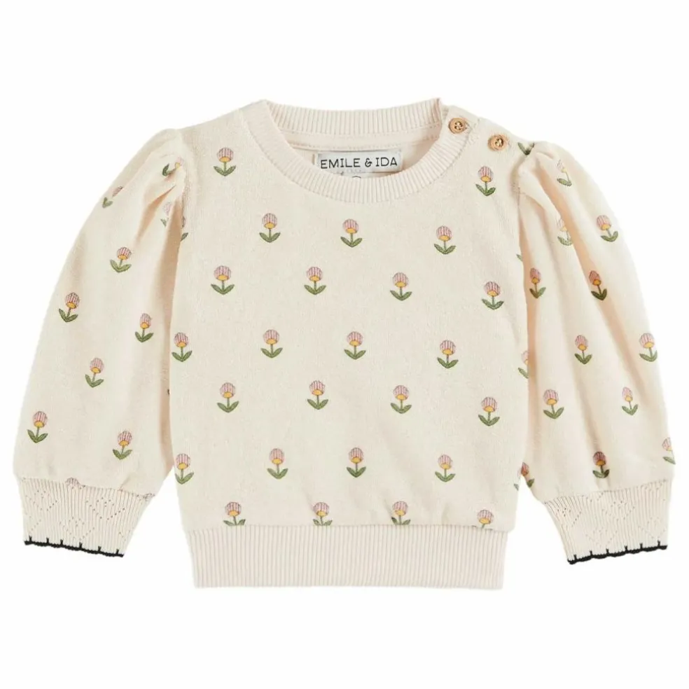Sweat Fleurs Douce Eponge | Crème