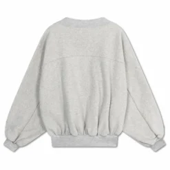 Sweat Iris Crop Coton Bio | Gris chiné