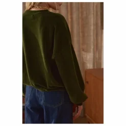 Sweat Jane Velours - Collection Femme | Vert kaki