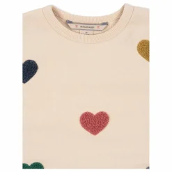 Sweat Lou Cœurs Coton Bio | Rose pêche