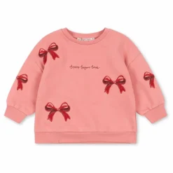Sweat Lou Nœuds Coton Bio | Rose