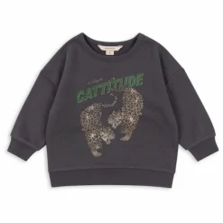 Sweat Lou Tigres Coton Bio | Gris anthracite
