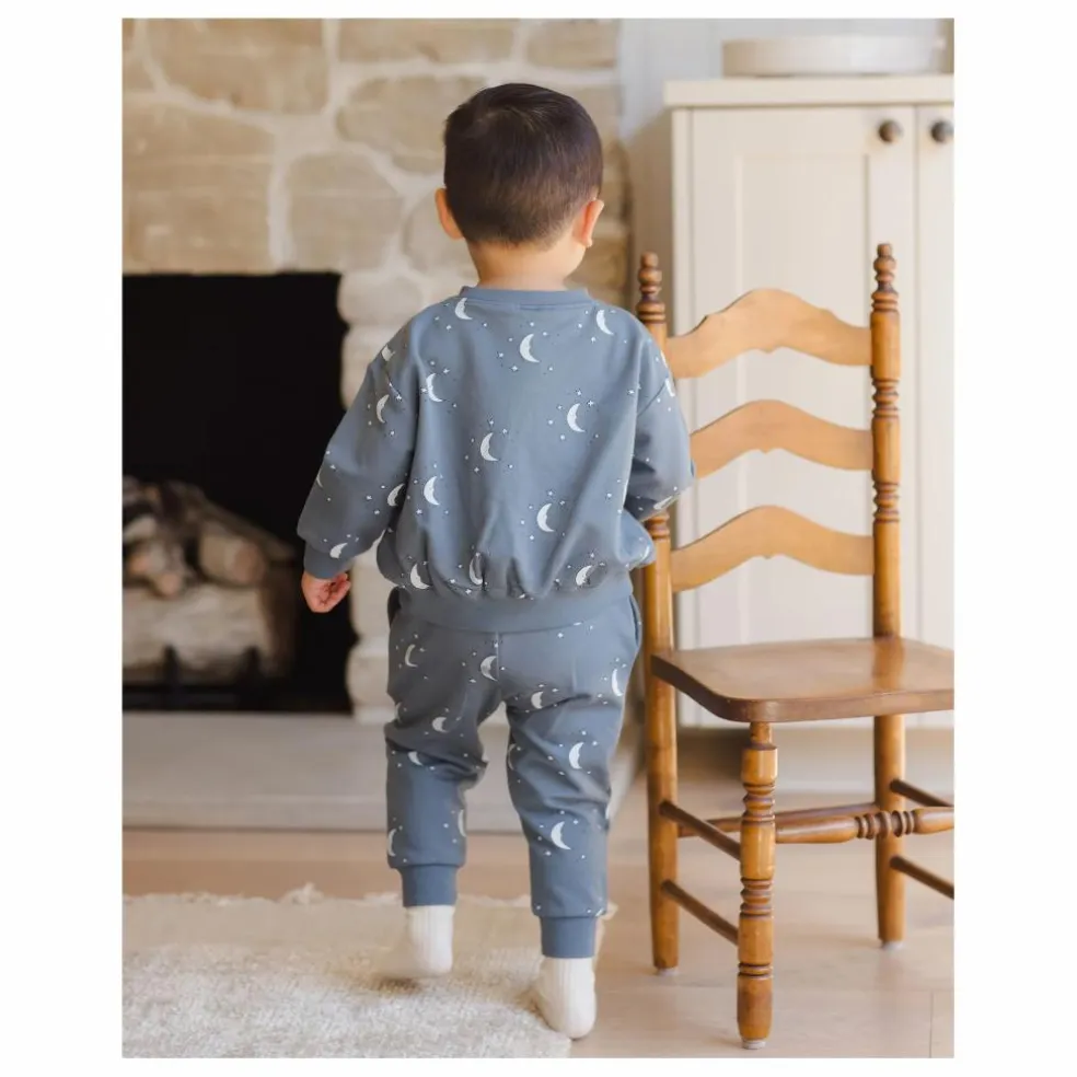 Sweat Lunes Coton Bio | Bleu gris