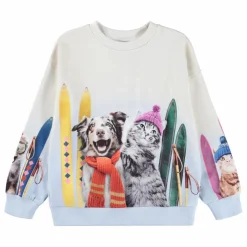 Sweat Maxi Going Skiing Coton Bio | Bleu Clair