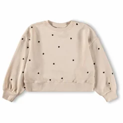 Sweat Miki Cœurs Coton Bio | Ecru
