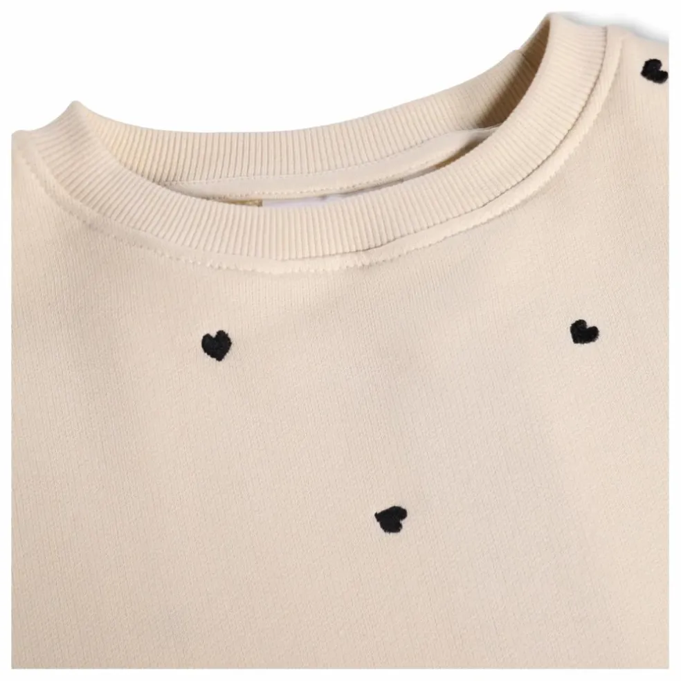 Sweat Miki Cœurs Coton Bio | Ecru