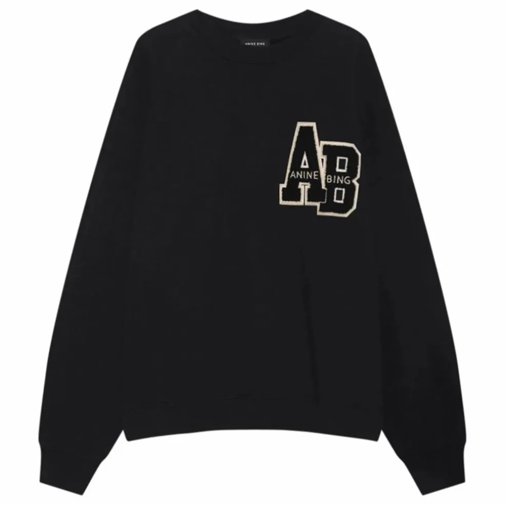Sweat Miles Letterman Coton Bio | Noir