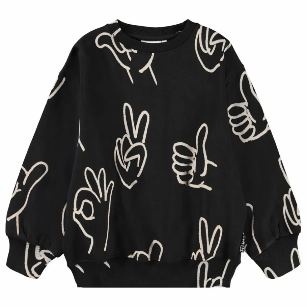 Sweat Monti Hands Coton Bio | Noir