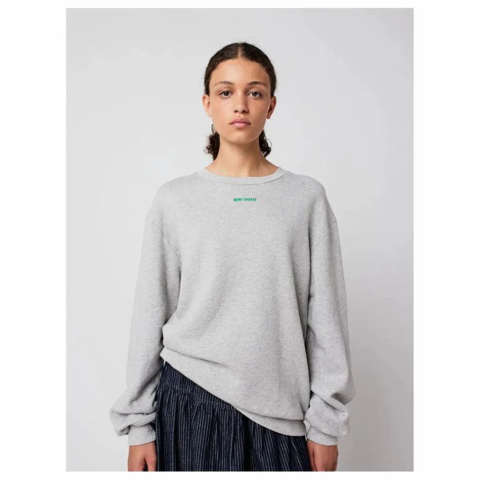 Sweat Mr Pencil Coton Bio - Collection Femme | Gris chiné clair