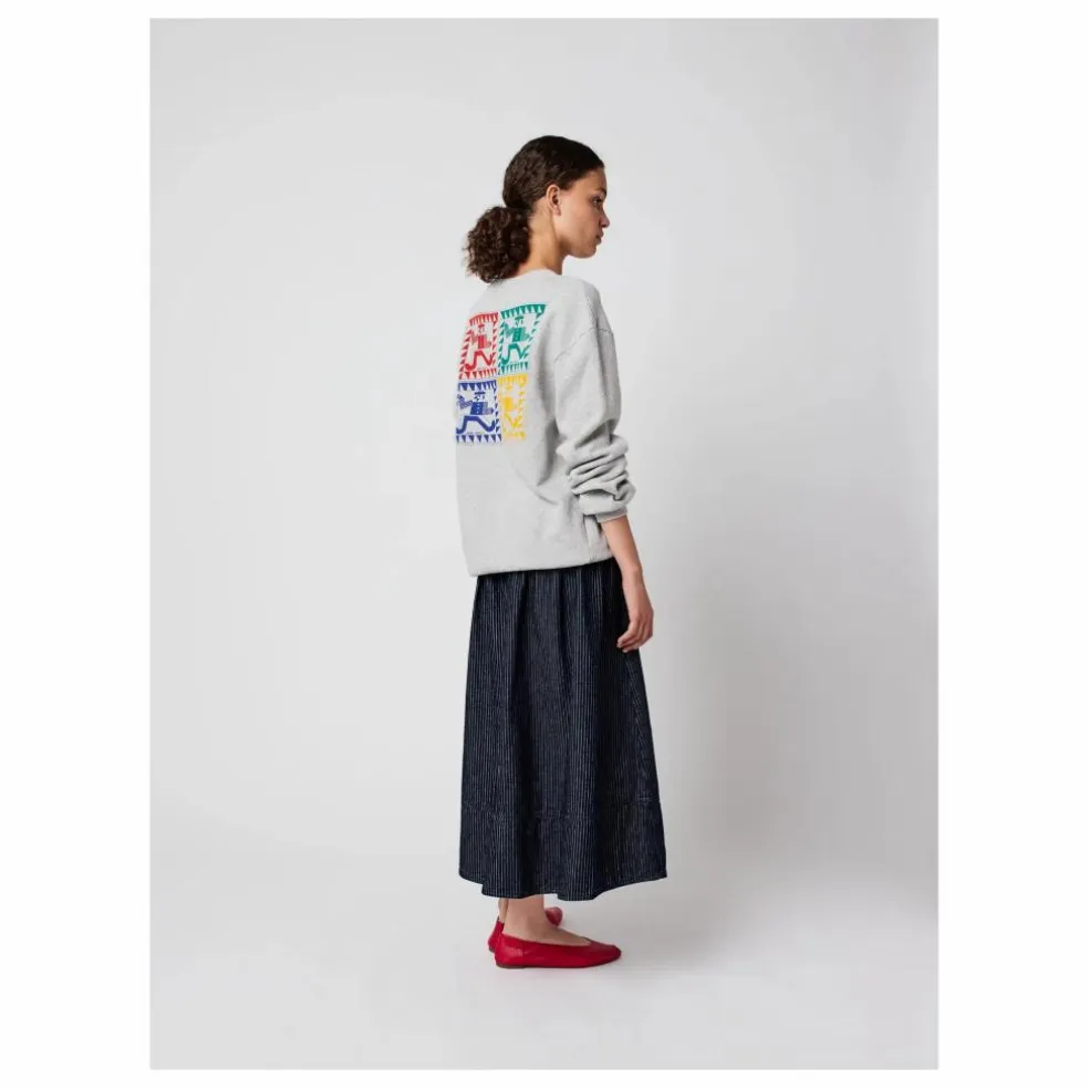 Sweat Mr Pencil Coton Bio - Collection Femme | Gris chiné clair