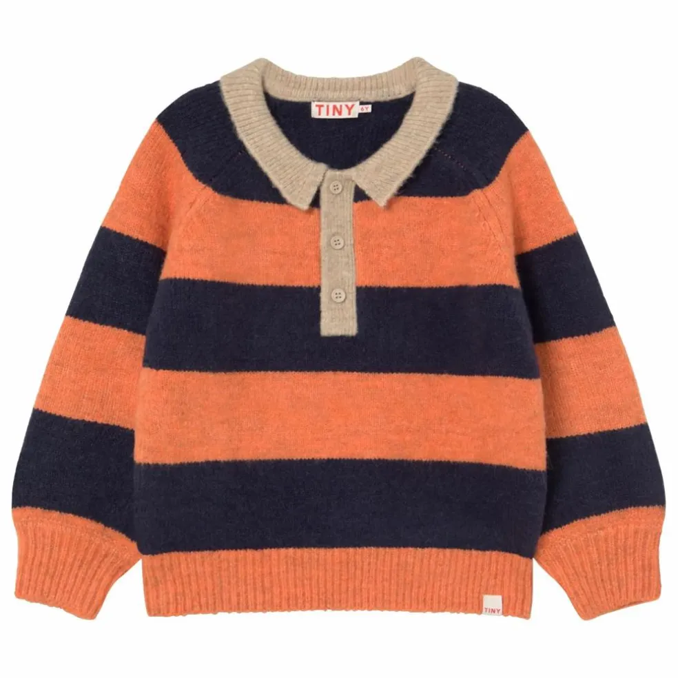 Sweat Polo Rayé | Bleu marine