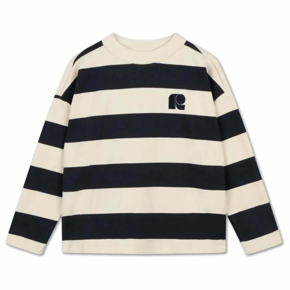 Sweat Rayé Coton Bio | Beige
