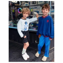 Sweat Rayé Coton Bio | Bleu roi