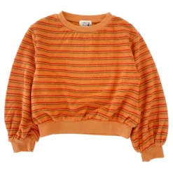 Sweat Rayé Eponge | Orange