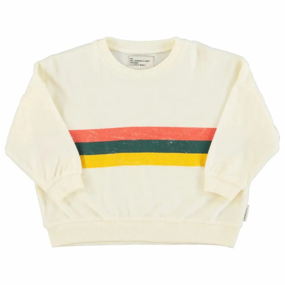 Sweat Rayure Eponge Bio | Ecru