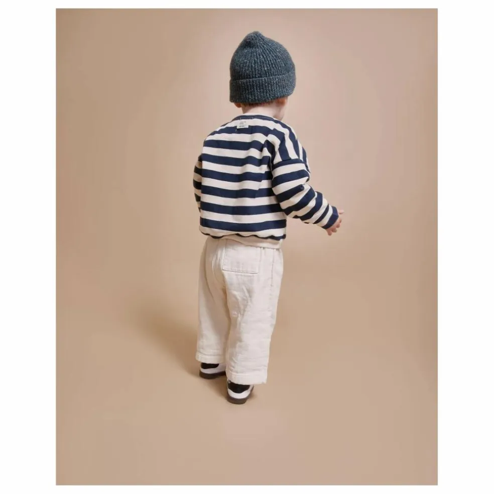 Sweat Rayures Bébé Coton Bio | Ivoire