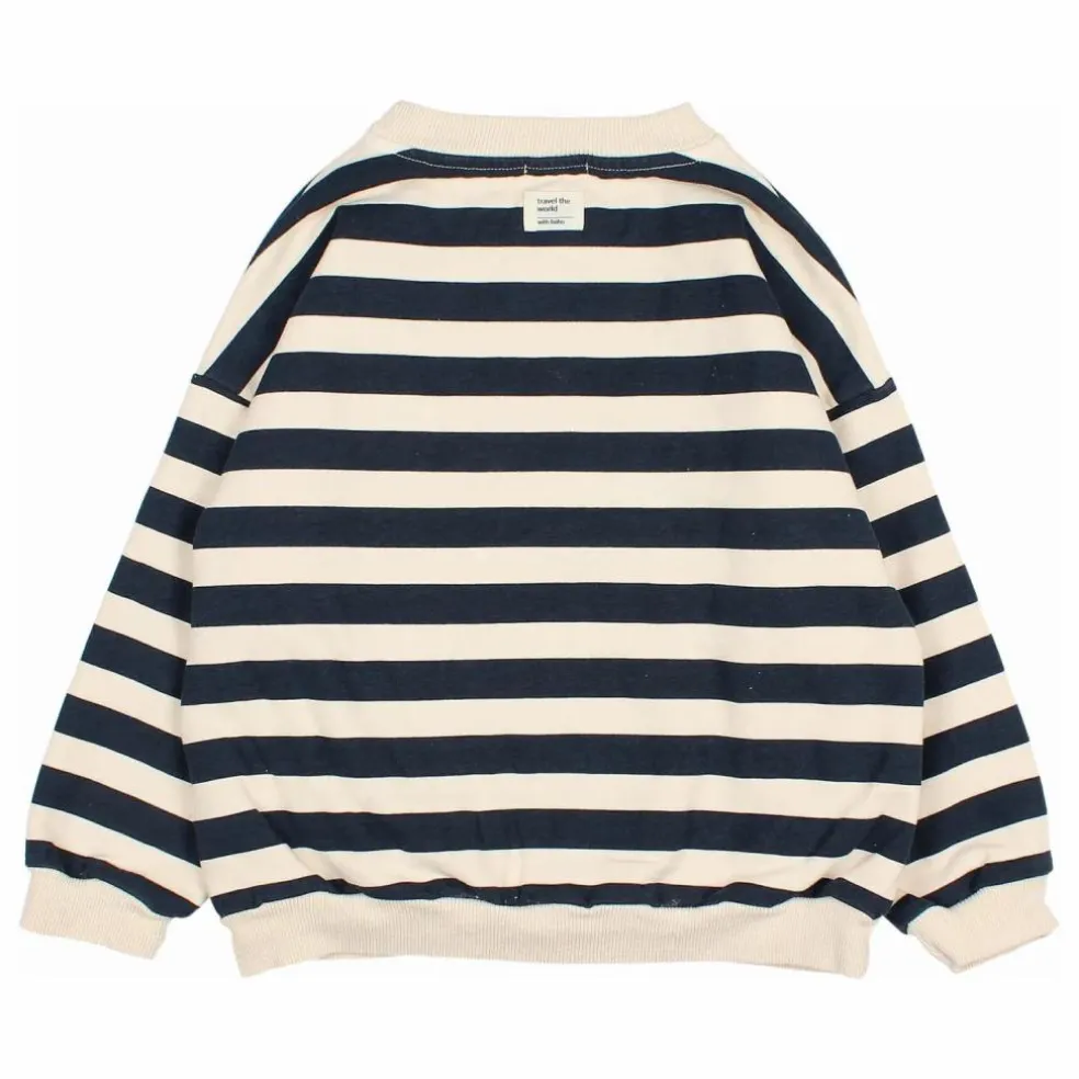 Sweat Rayures Coton Bio | Ivoire