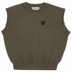 Sweat Sans Manches Logo Coton Bio | Marron