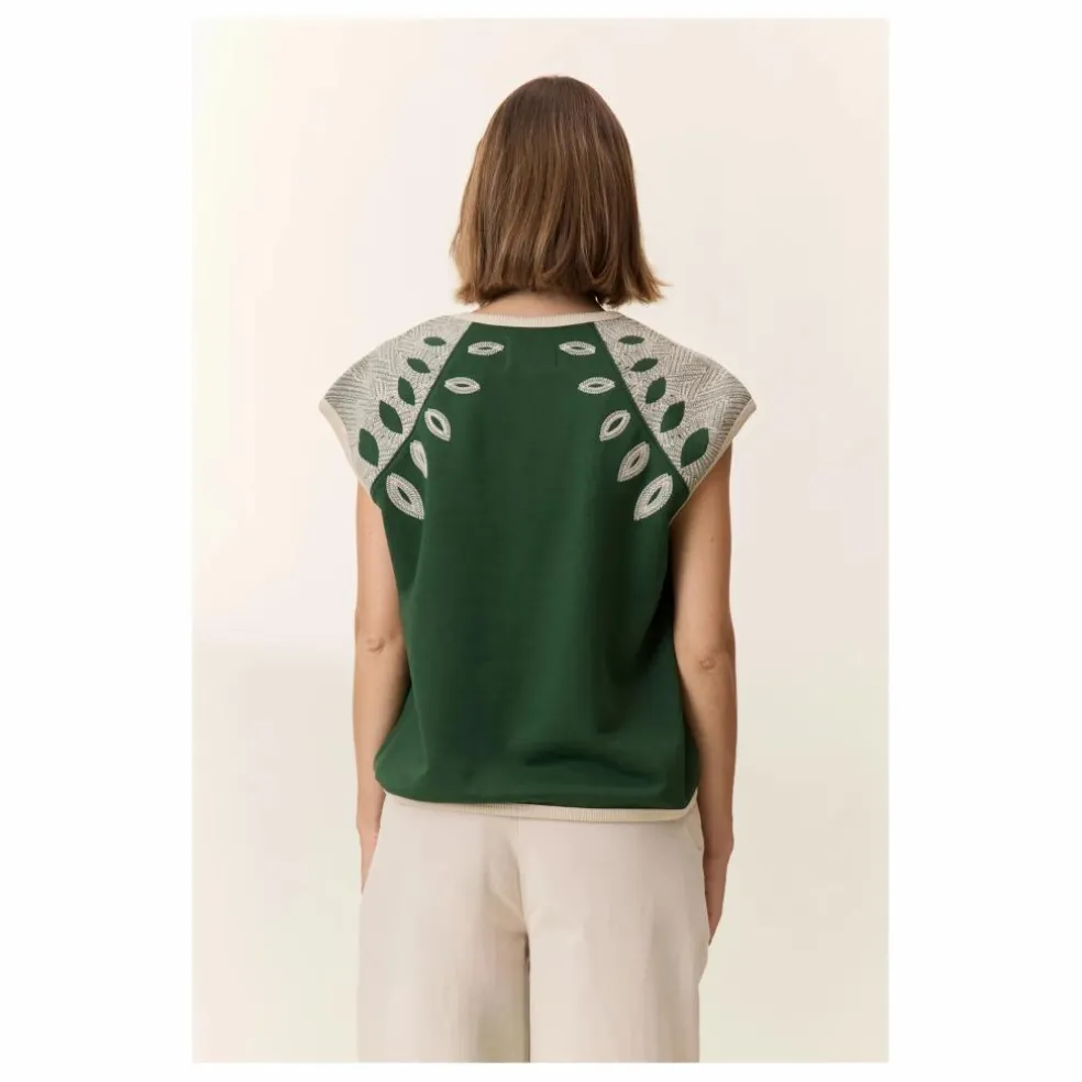 Sweat Sans Manches Sirop Leaf Coton Bio | Vert