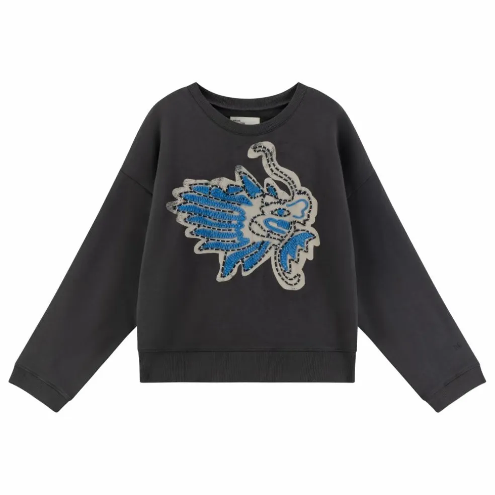 Sweat Siena Leaf Coton Bio | Gris charbon