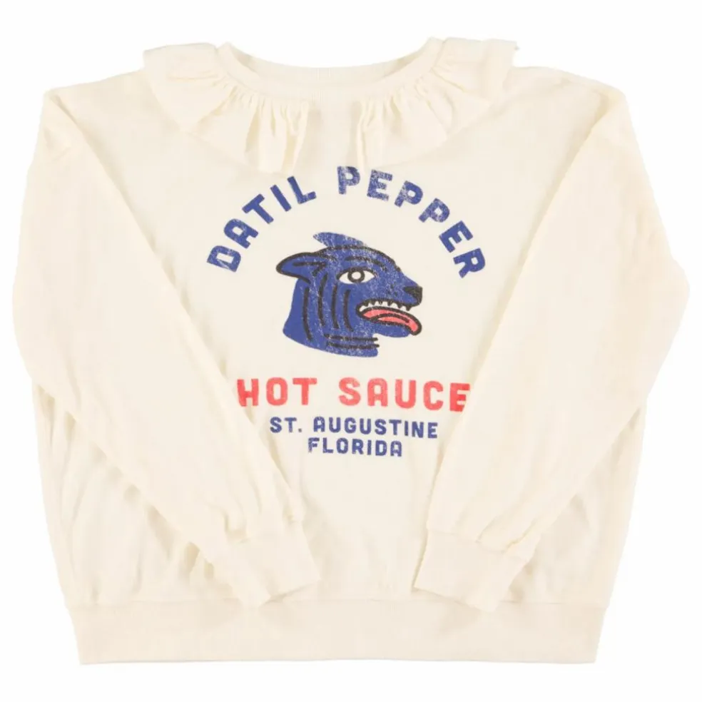 Sweat Terese Datil Pepper Terry Coton Bio | Blanc