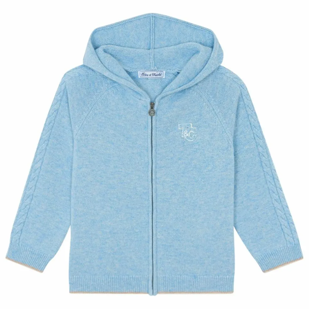 Sweat Torsades Laine | Bleu chiné