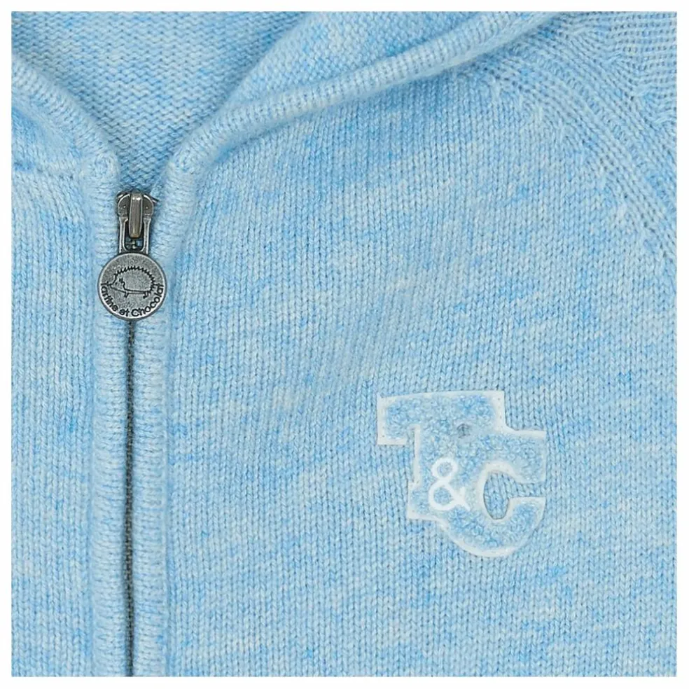 Sweat Torsades Laine | Bleu chiné