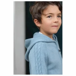 Sweat Torsades Laine | Bleu chiné