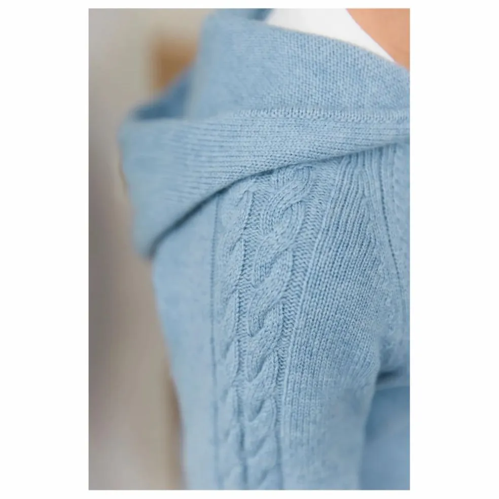 Sweat Torsades Laine | Bleu chiné