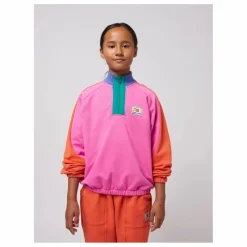 Sweat Zippé Colorblock Coton Bio | Rose