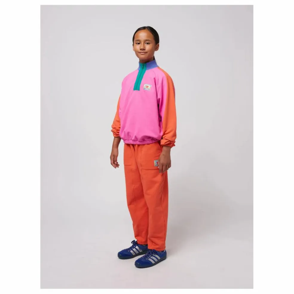 Sweat Zippé Colorblock Coton Bio | Rose