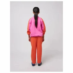 Sweat Zippé Colorblock Coton Bio | Rose