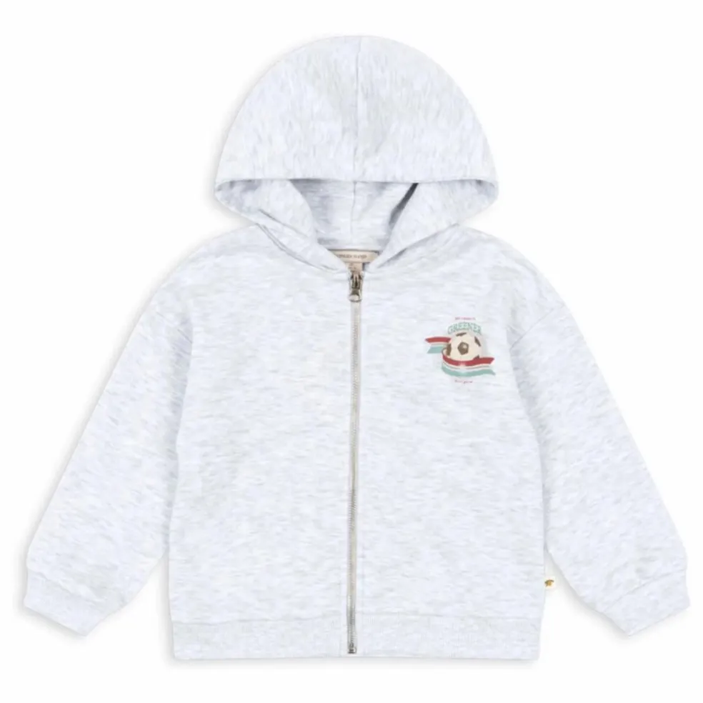 Sweat Zippé Lou Coton Bio | Gris chiné