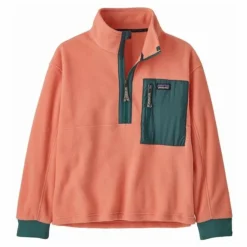 Sweat Zippé Microdini Polaire Fibres Recyclées | Rose pêche