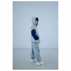 Sweat Zippé Tricolore Coton Bio | Gris