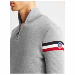 Sweat Zippé Wengen IV Laine Mérinos | Gris