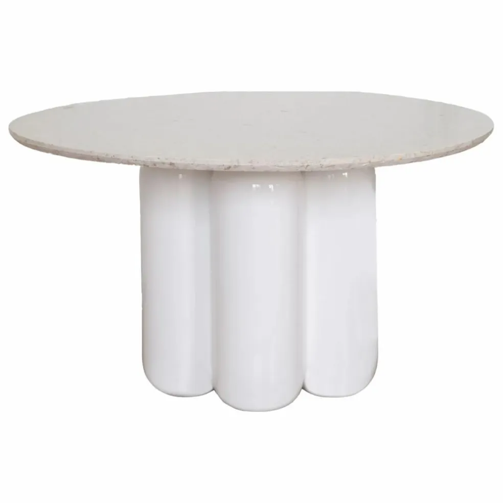 Table basse avec plateau en matière recyclée | Blanc