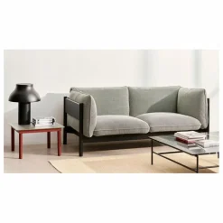 Table basse en verre Kofi, pietement en chêne | Rouge