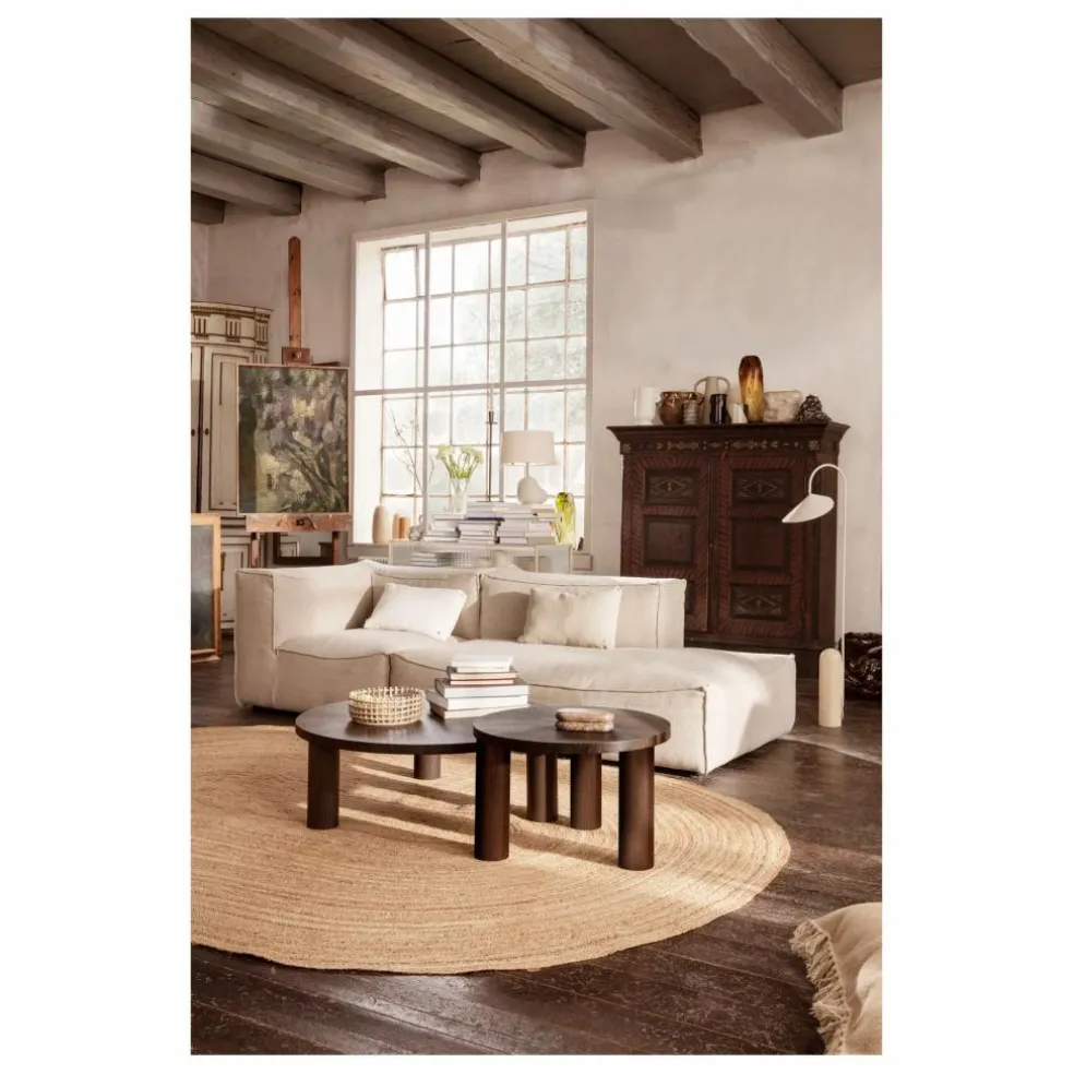 Table basse Post en bois FSC | Chêne fumé