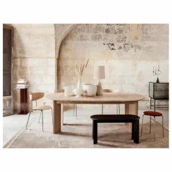 Table Bevel extensible en bois FSC D117-217 cm | Blanc