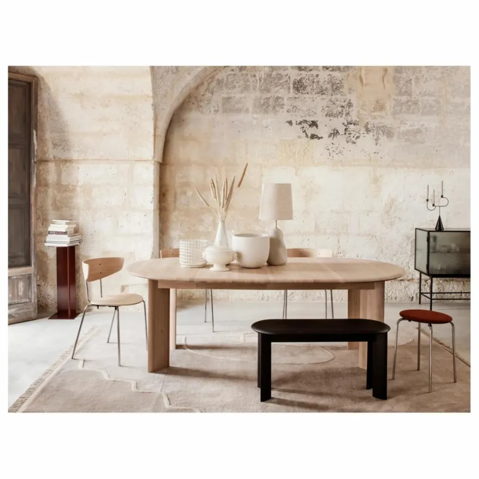 Table Bevel extensible en bois FSC D117-217 cm | Blanc