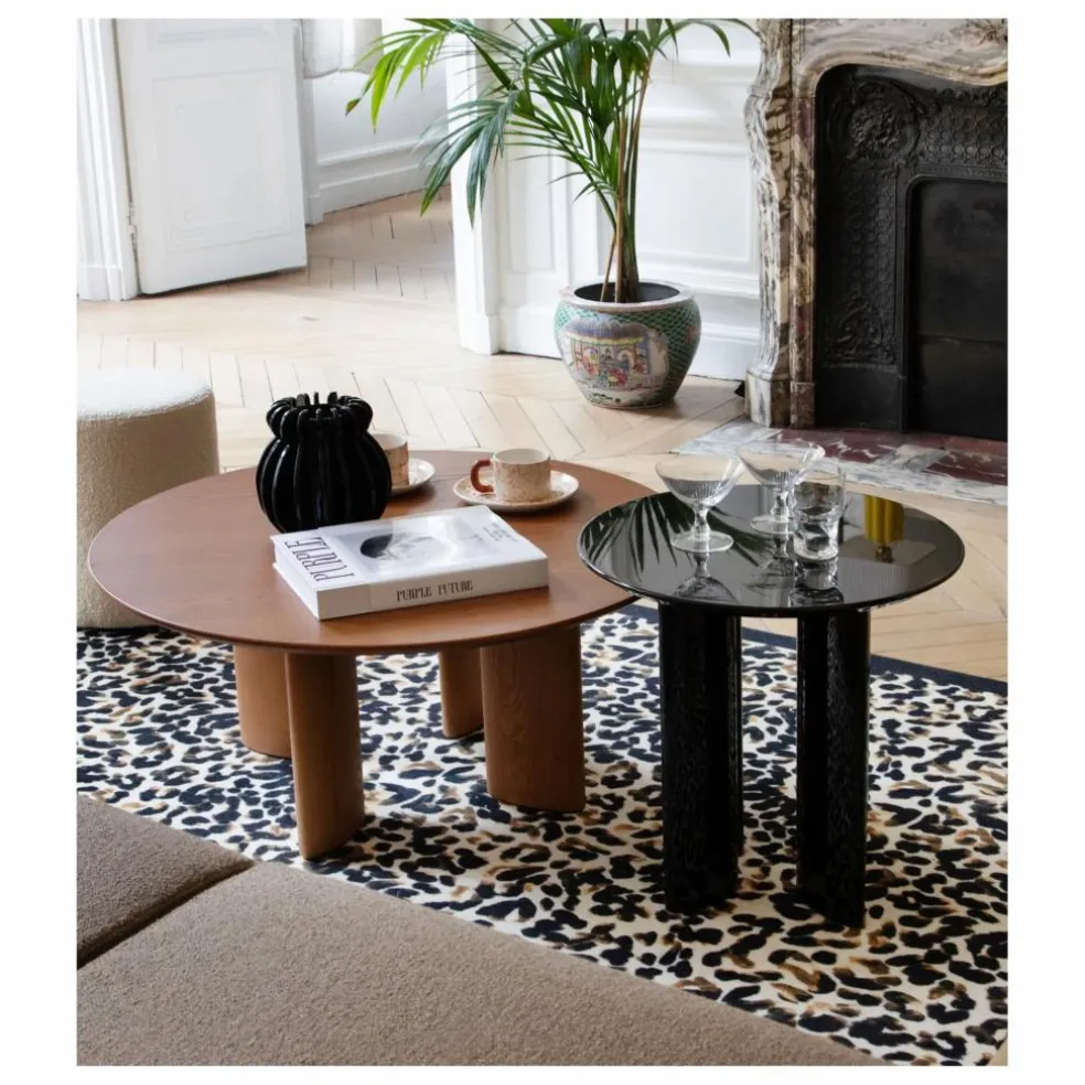 Table d'appoint Carlotta en hêtre laqué | Noir