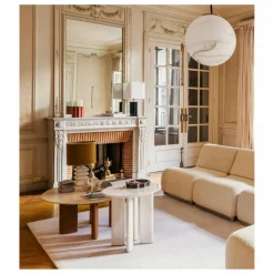 Table d'appoint Carlotta en hêtre laqué | Crème