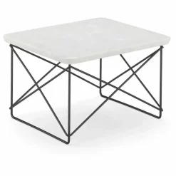 Table d'appoint Eames Ocassional LTR piétement époxy | Marbré blanc