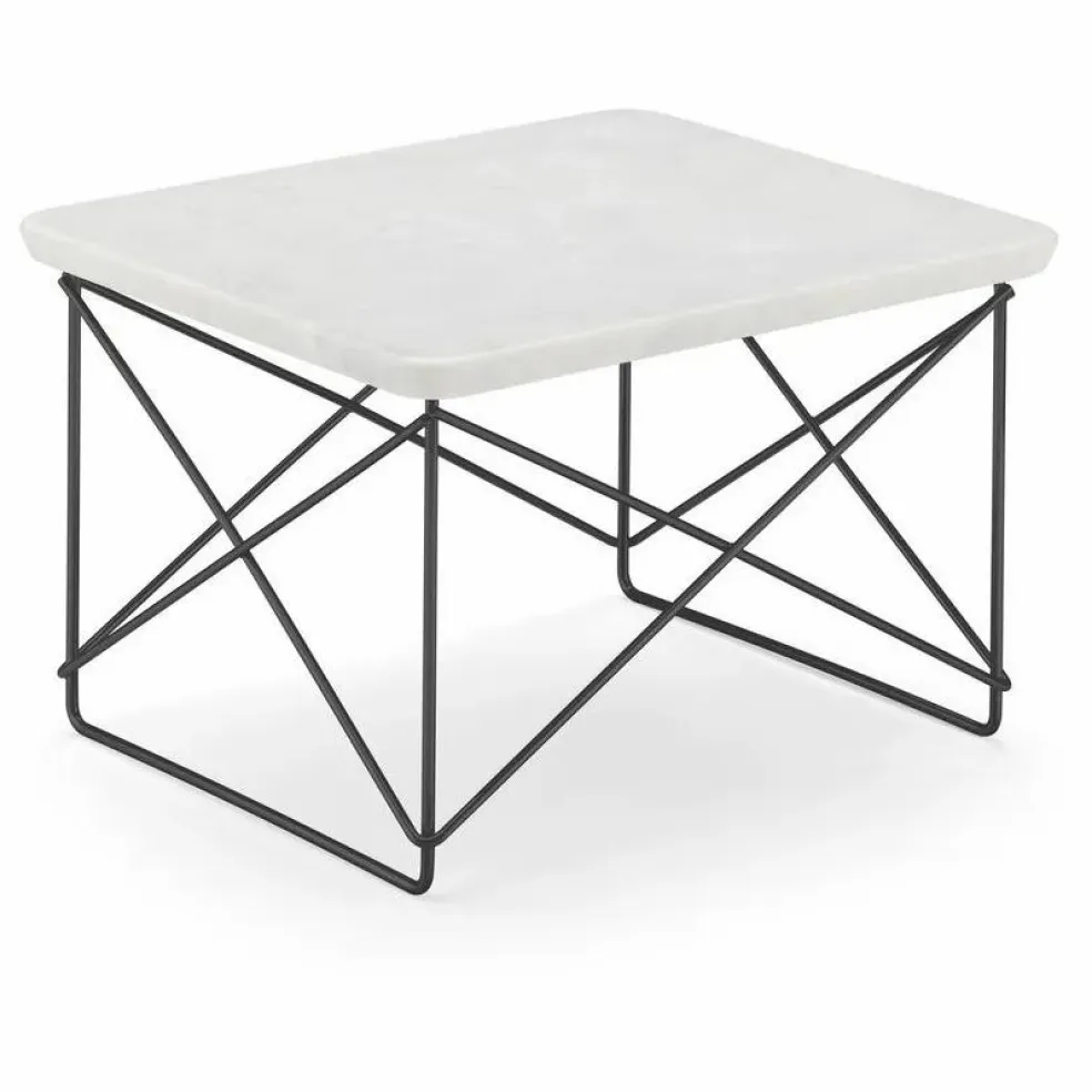 Table d'appoint Eames Ocassional LTR piétement époxy | Marbré blanc