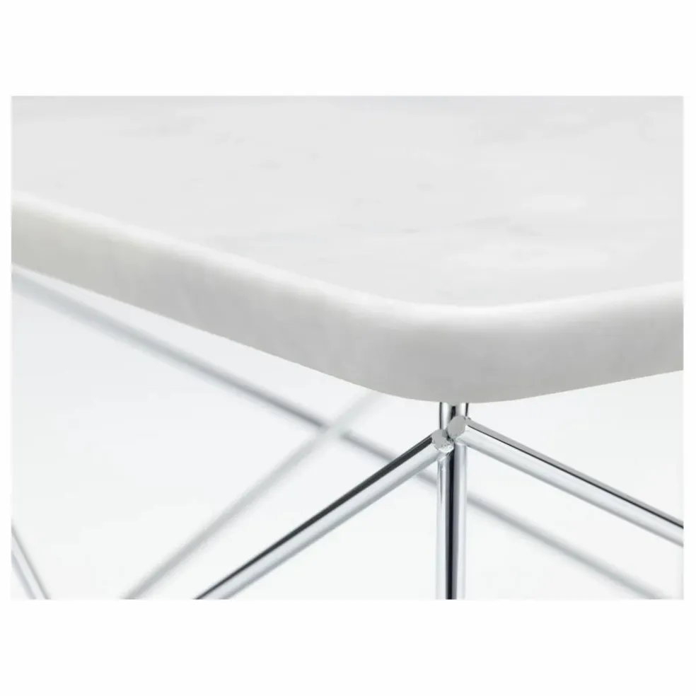 Table d'appoint Eames Ocassional LTR piétement chromé | Marbré blanc