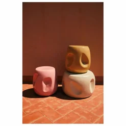Table d'appoint en céramique | Jaune moutarde